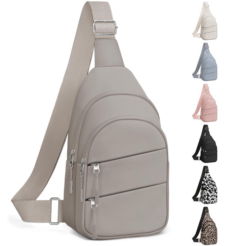 Tuwubi Crossbody Bags for Women, Sling Bag for Men, Small Hiking Backpack Anti Theft Lightweight for Outdoors Travel (M, Khaki)