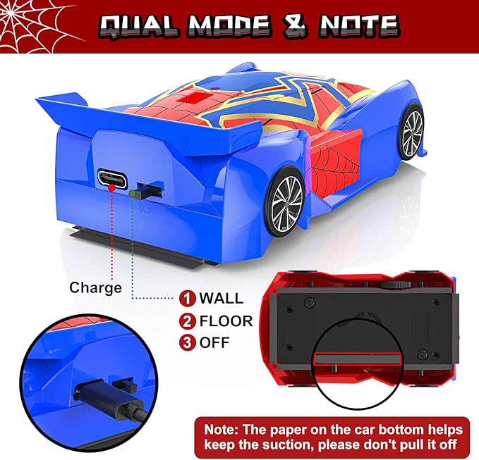 Wall Climbing Remote Control Car Mini Spider 360° Rotating RC Stunt Car Rechargeable RC Cars Toys for 3 4 5 6 7 8 9 10 11 12 Year Old Boys Girls Kids