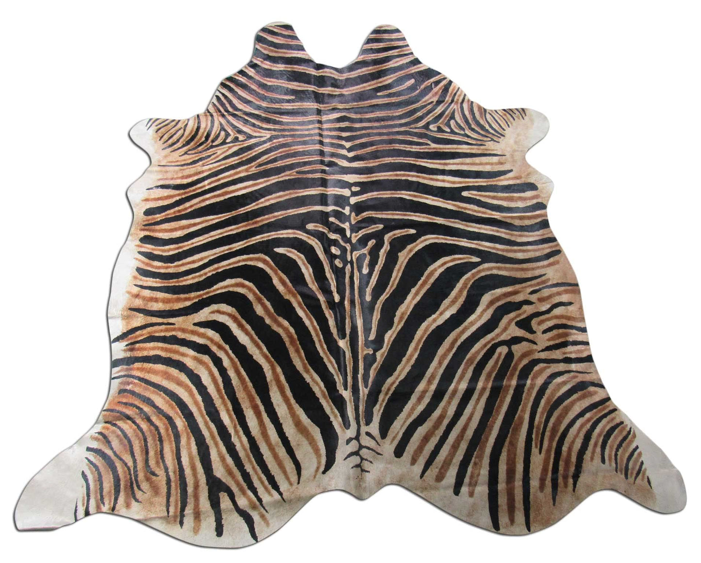 Deluxe Cowhides - Cowhide Area Rug - Dark Brown Genuine Zebra Cowhide Approx 7X6 feet or 213X183cm