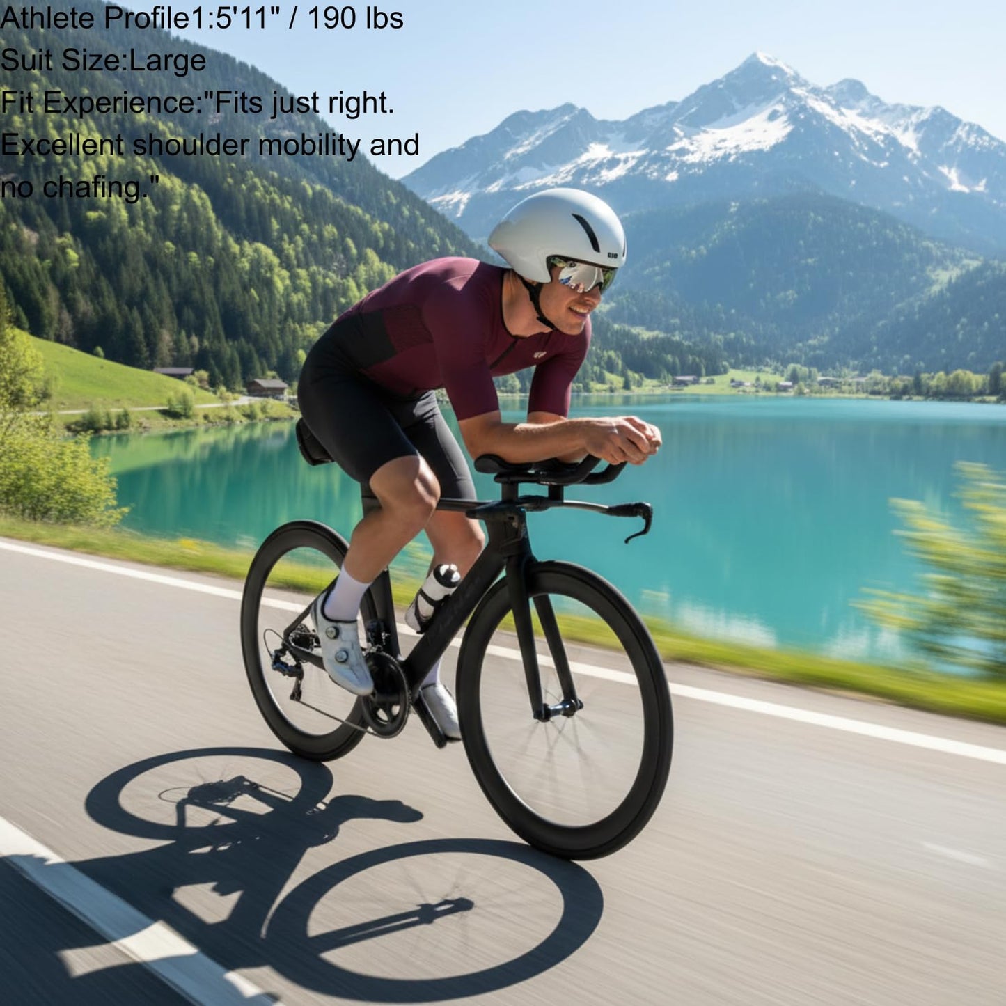 Lo.gas Triathlon Suits Mens,High Elasticity Breathable Quick-Drying Trisuit Race‌ Skinsuits Cycling Swimskin Bike Swim Run Red Medium