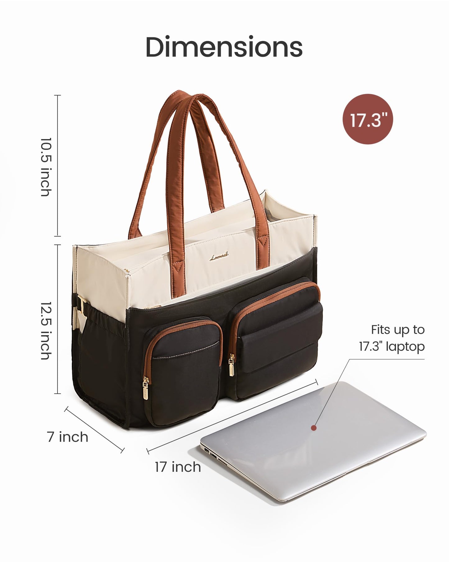 LOVEVOOK Teacher Tote Bag for Women, Multi-pocket Laptop Bag with Large Cup Holder, Nurse Bags Work Briefcase Computer Purse Handbag for Business Office College Travel
