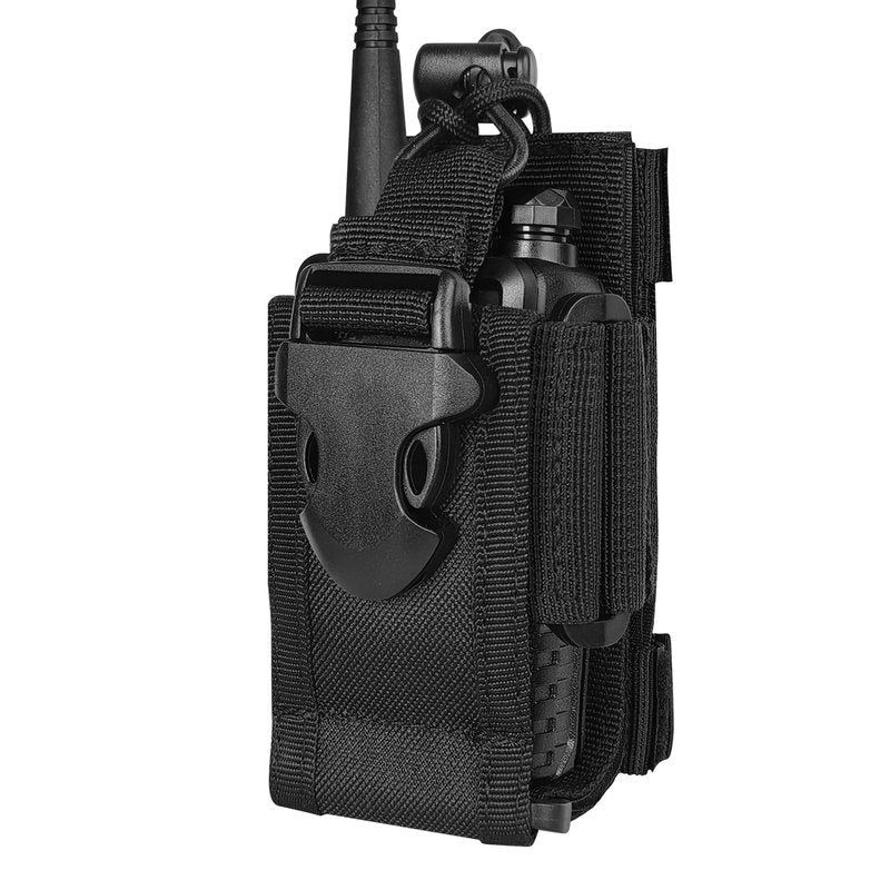 LUITON Tactical Molle Radio Pouch - Heavy Duty Holster Bag for Two-Way Walkie Talkies - Compatible with Bags/Packs/Duffels (Black)
