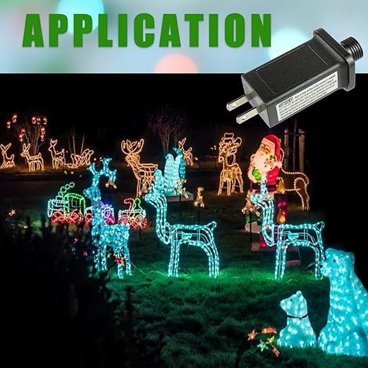 12V 12W LED Transformer Replacement Class 2 Power Supply for Christmas String Light Inflatable Decorations LED Controller IP44 Waterproof Low Voltage