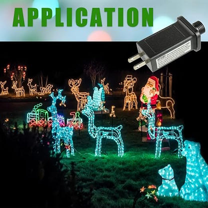 12V 12W LED Transformer Replacement Class 2 Power Supply for Christmas String Light Inflatable Decorations LED Controller IP44 Waterproof Low Voltage