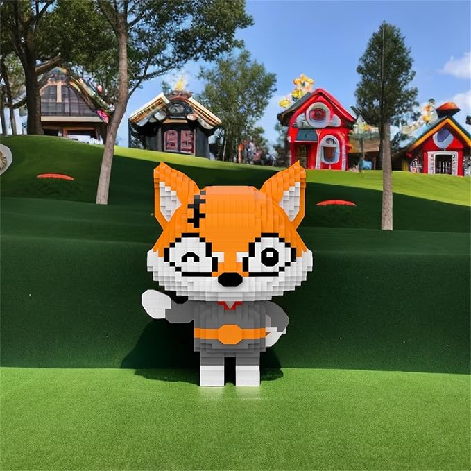 Larcele Animal Series Micro Building Blocks Animal Set DIY Mini 3D Building Toy Bricks1384 Pieces KLJM-07 (Little Fox)