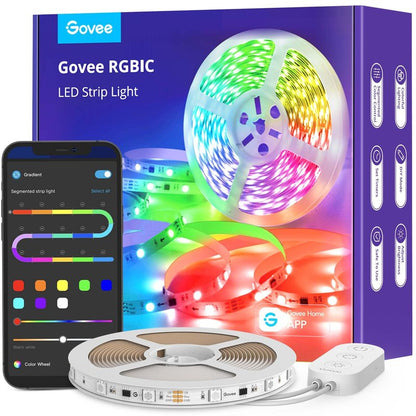 Govee LED Strip Lights RGBIC, 16.4ft Bluetooth Color Changing LED Lights with Segmented App Control, Smart LED Strip Color Picking, Music Sync LED Lights for Bedroom, Living Room, Party, Christmas