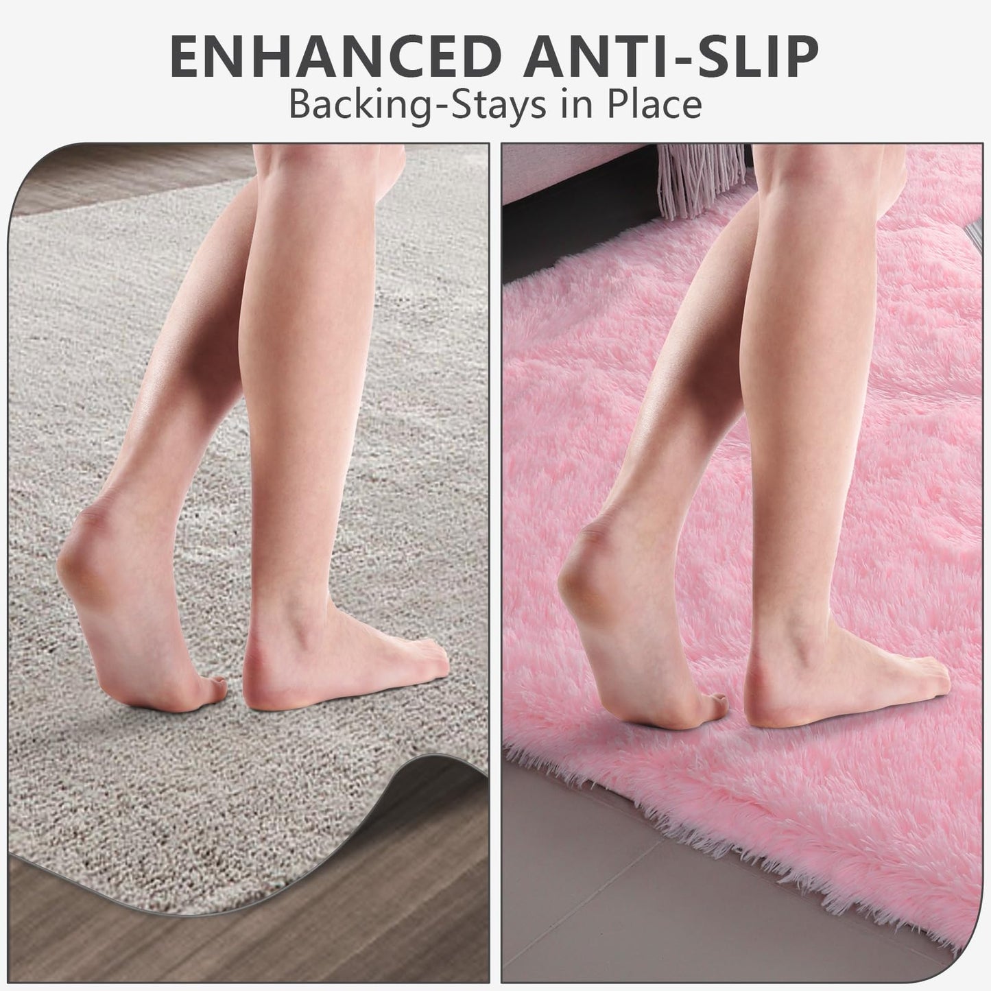 Shag Area Rugs for Bedroom Living Room,4X6 Ultra Soft Fluffy Area Rugs for Dorm,Indoor Carpet Plush Rugs for Living Room Home Decor,Pink