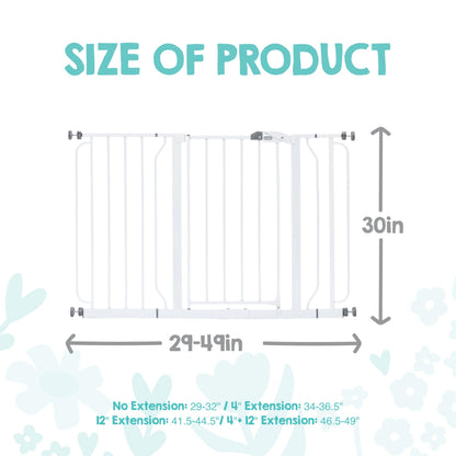 Regalo White Extra Wide Metal Pet Gate, 2" L X 49" W X 30" H