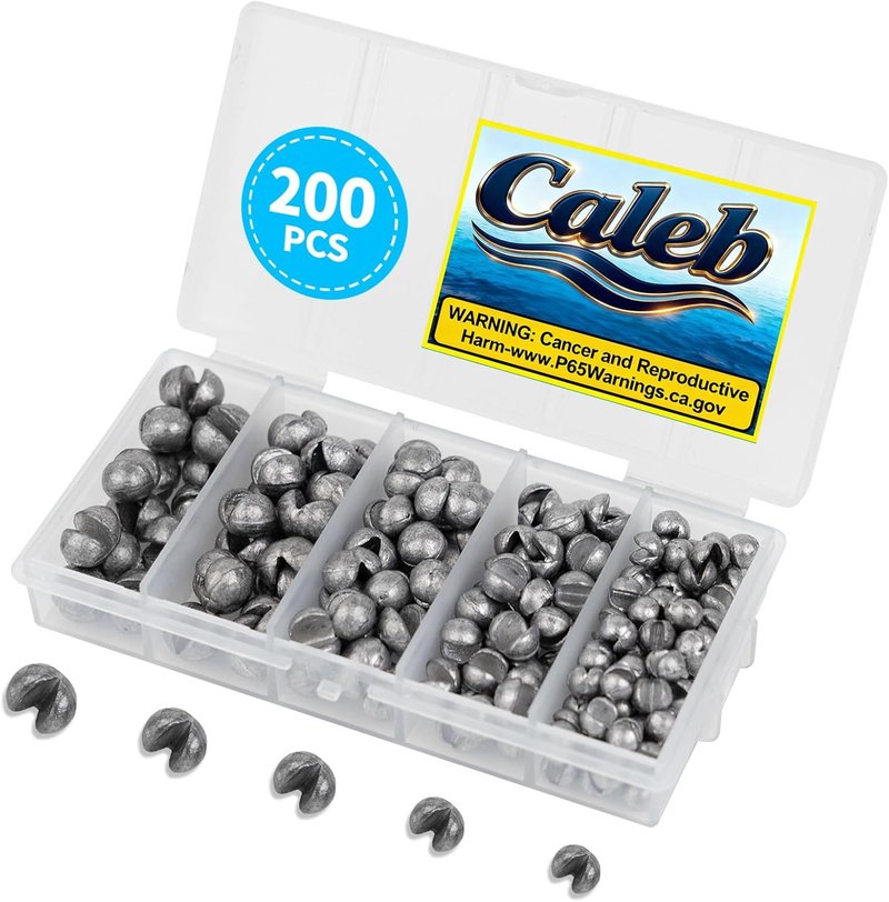 Split Shot Fishing Weights - 200/320Pcs Removable Lead Sinkers for Freshwater & Saltwater | Premium Duckbill Design - 5/6 Sizes