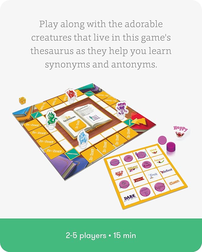 SimplyFun is or Isn’t - Expand Vocabulary Skills by Identifying Synonyms and Antonyms - an Engaging and Educational Bingo Game for Kids - for 2 to 5 Players Ages 6 &amp Up