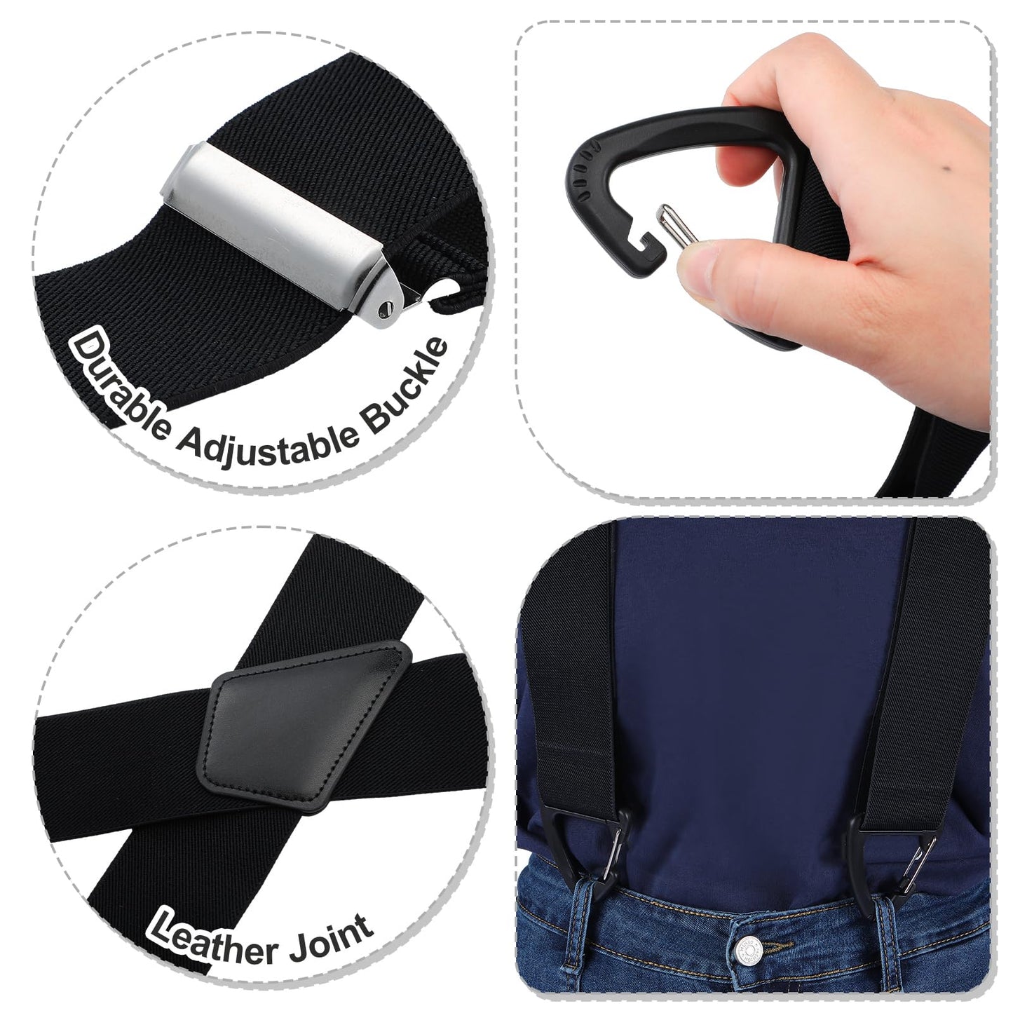 Chicingyou Suspenders for Men 2 Inches Wide X-Back Men's Heavy Duty Adjustable Under Shirt Suspender with Clips for Men Shirt Jeans Pants