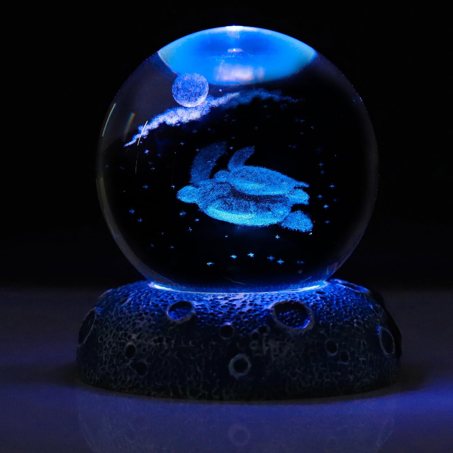 COQIRAUSEN Turtle 3D Crystal Ball Figurine, 2.4inch Oceans Glass Ball Gifts for Women, Sculpture Display Paperweight Keepsakes for Marine Organism Lover Home Decor