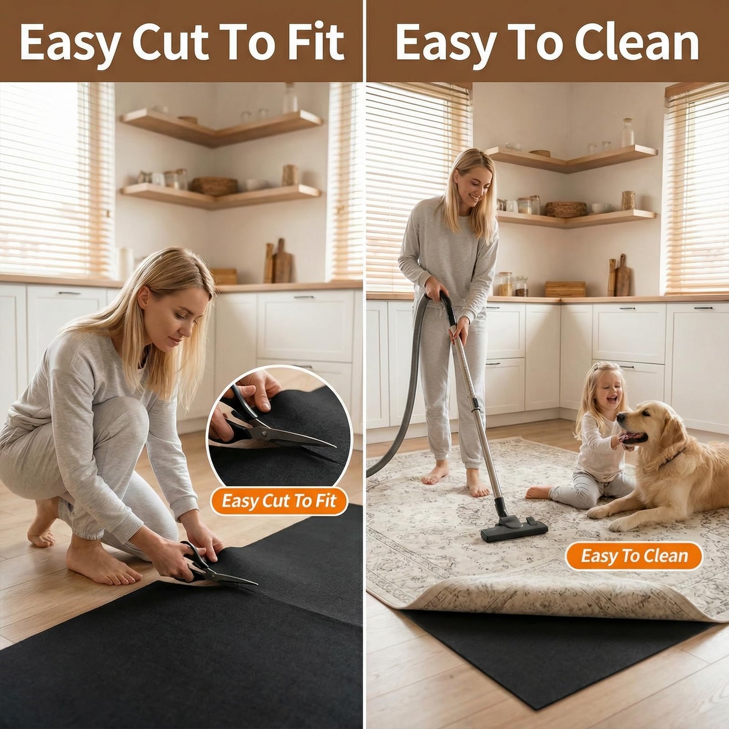 AHEONLAR Non-Slip Rug Pads, Waterproof Extra Large Area Rugs Pad 8'x10' Non Skid Felt Pads, Rugs for Living Room, 1/8 inch Thick Carpet Padding Protector Mat Floor Mat