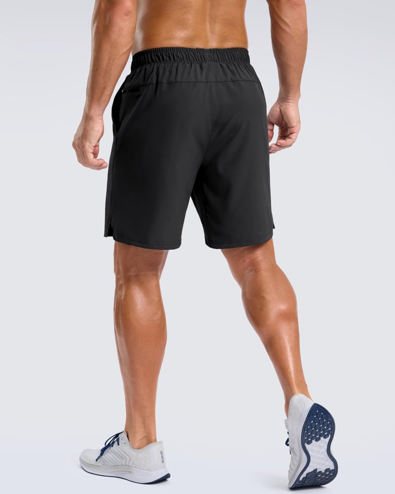 G Gradual Men's Workout Gym Shorts with 2 Zipper Pockets 7"/ 5"/ 9" Quick Dry Athletic Running Basketball Shorts for Men (Black, 7XL)
