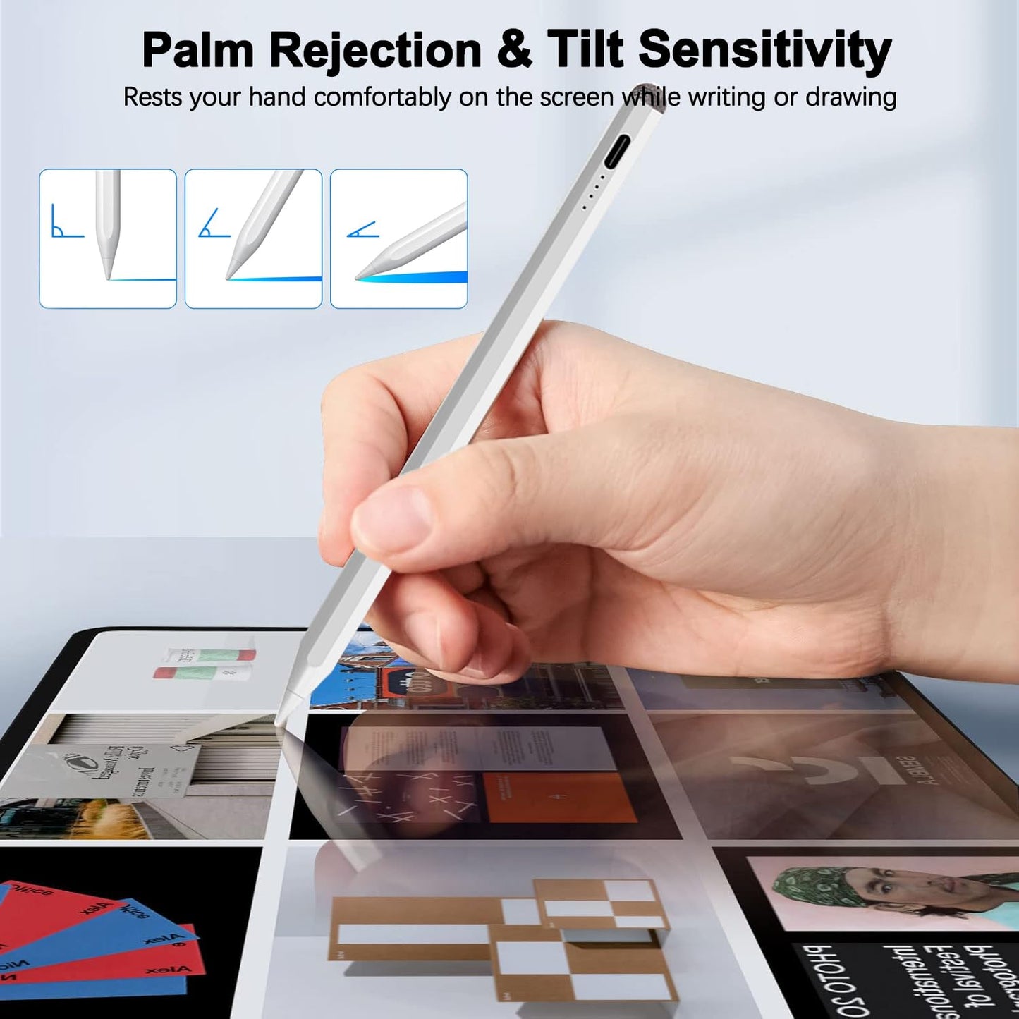 Stylus Pen for iPad Pencil 11th A16/10th/9th Gen,2Pack iPad Pencil Pro Fast Charing,Active iPadPen for 2018-2025 iPad11 A16/10/9/8/7/6,iPadPro 13"/11"/12.9"/M4,iPadAir 6/5/4/3/M2,iPadMini 5/6/7 Gen