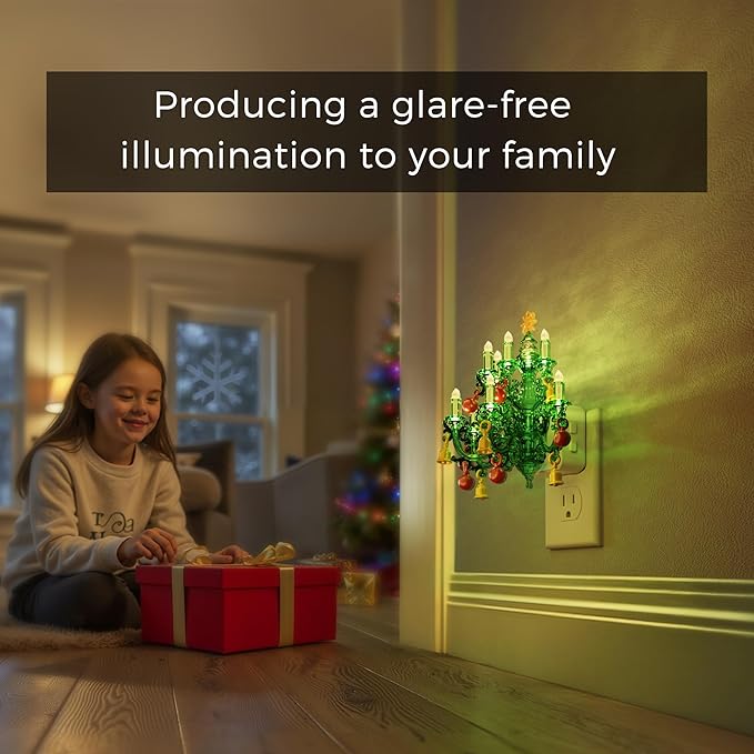 L LOHAS LED Christmas Night Light, Plug in Night Light with Dusk to Dawn Sensor, 3 Brightness Adjustable and RGB Mode, Ideal Nightlight for Christmas Home Decor, 2 Pack