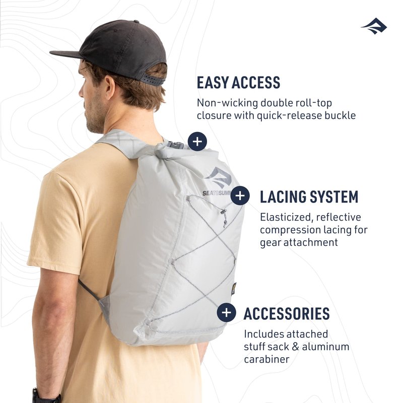 Sea to Summit Ultra-Sil Dry Waterproof Day Pack, 22-Liter, HighRise Grey