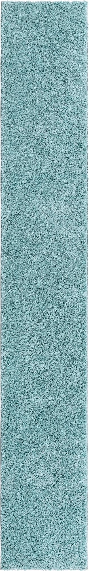 Rugs.com - Everyday Shag Rug – 13 Ft Runner Turquoise Shag Rug – Plush 1.25" High Pile, Stain-Resistant, Easy-Clean Runner for Hallways, Entryways, and Kids Playrooms