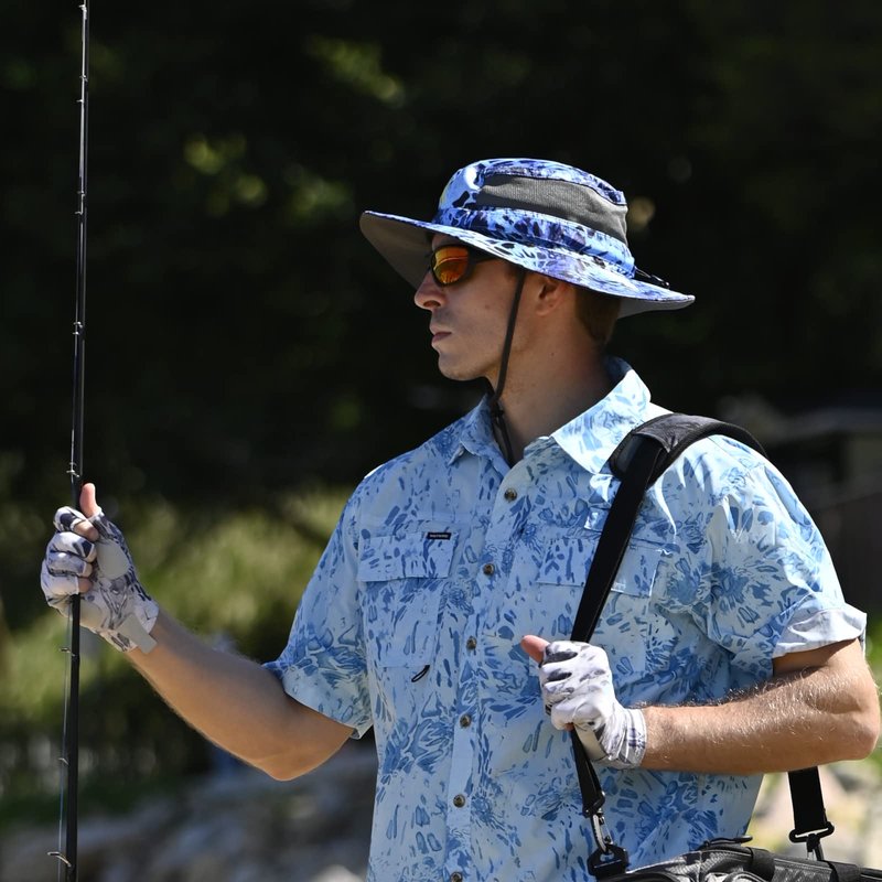 KastKing Sol Armis UPF 50 Boonie Hat - Sun Protection Hat, Fishing Hat, Beach & Hiking Hat, Paddling,Prym1 Turquoise Fizz Fade
