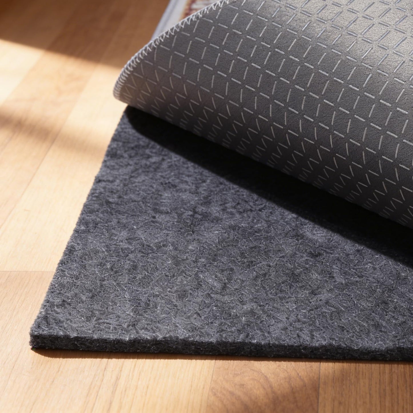 TravLand Non-Slip Rug Pad 5' x 7' – Felt & Rubber Underlay in Dark Gray, Waterproof & Grippy for Hardwood, Tile, Laminate Floors, Prevents Slipping & Bunching