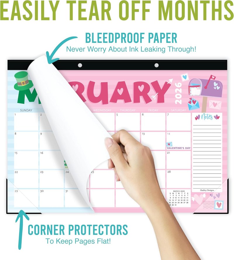 Large Teacher Desk Calendar 2026-2027 - 18-Month Desktop Calendar for Home, Office & Classroom | Cute Teacher Gifts