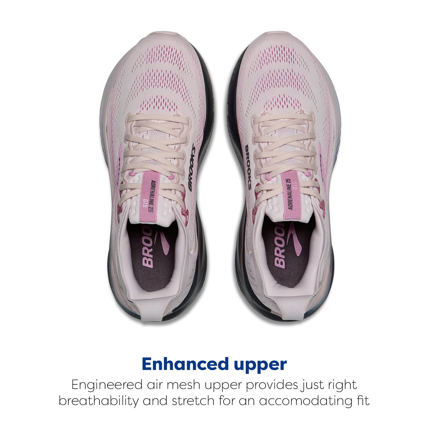 Brooks Women’s Adrenaline GTS 25 Supportive Running & Walking Shoe - Mauve/Ebony/Pink - 8.5 Medium
