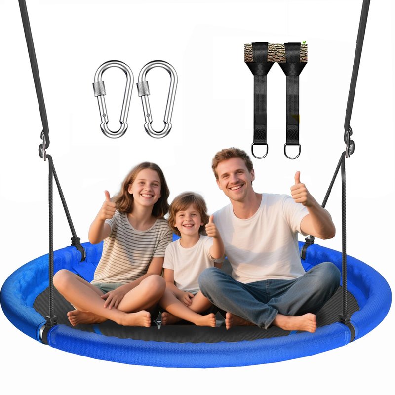 48 inch Saucer Tree Swing for Kids Adult, Larger Flying Swing for Whole Family 600lbs Weight Capacity with Adjustable Hanging Straps