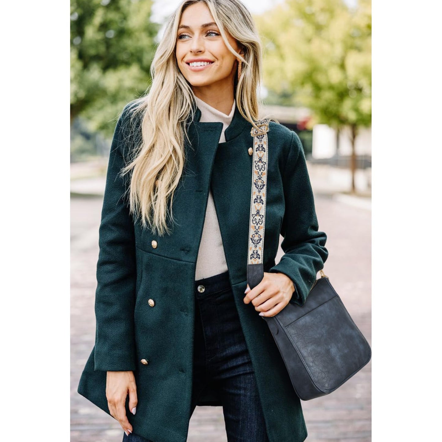 BOSTANTEN Crossbody Bags for Women Trendy Vegan Leather Hobo Purses Shoulder Handbags With Wide Shoulder Strap Navy Blue