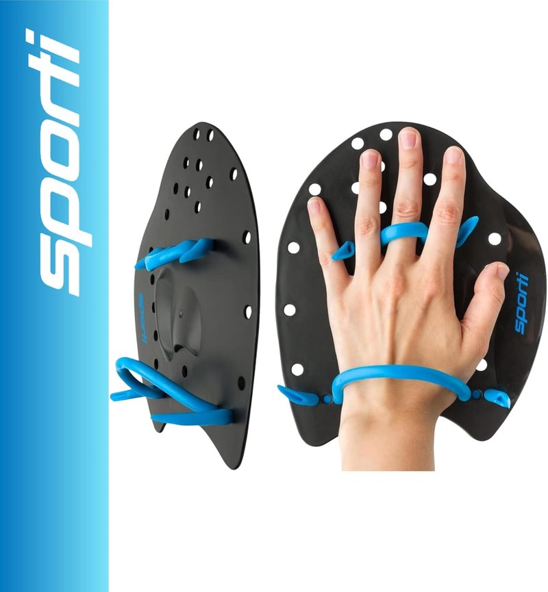 Power Swim Paddles for Lap Swimming - Adjustable Straps for Adults & Kids | Swimming Gear
