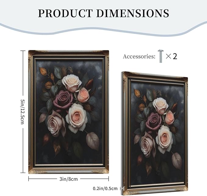 Decorative Art Light Switch Covers Elegant Rose Bouquet Art 1 Gang No Device Blank Switchplate Electrical Faceplate for Home Decor