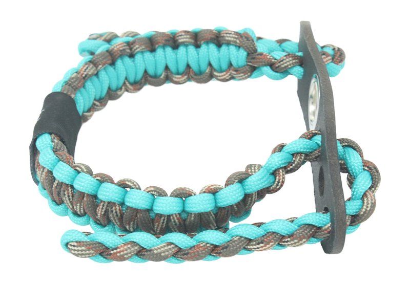 Ten Point Gear Realtree® Paracord Archery Bow Wrist Sling - 100% Full Grain Leather 550 Paracord (T Blue Camo)