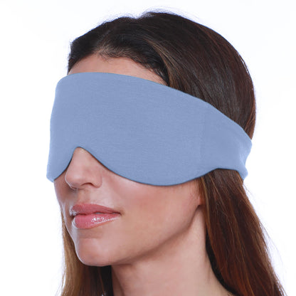 Happyluxe Escape Sleep Mask - Buttery Soft Airplane Eye Mask for Sleeping or Napping in Bed. Machine Washable. - Jet Black, Made in USA