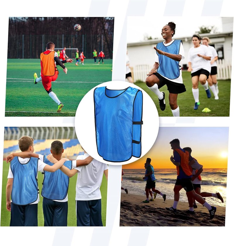 Hercicy 24-Pack Soccer Pinnies Vests - Mercerized Fabric Training Jerseys for Youth & Adults | Multi-Sport Practice