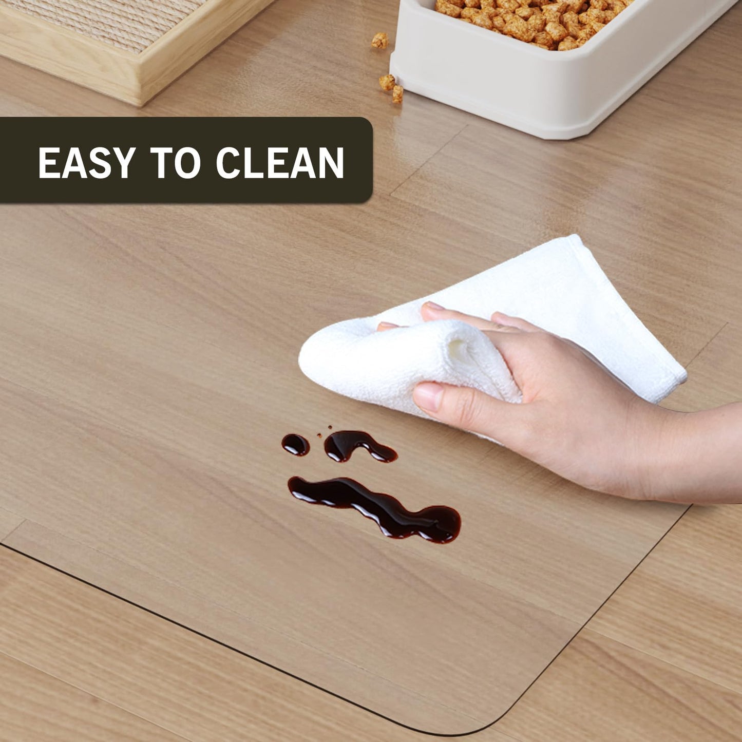 ZPAI 3x4ft Clear PVC Floor Mat, 2mm Thick Waterproof Protective Mat for Hard Floors, Under Refrigerator, Pet Bowls, or Appliances – Cuttable, Easy to Clean