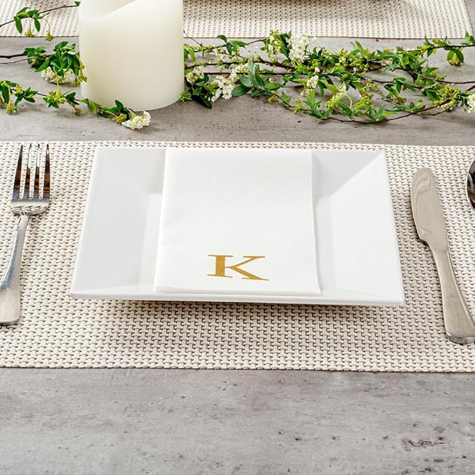 Luxenap 15.8 X 7.9 Inch Linen-Feel Guest Towels, 50 Lettered Hand Towels