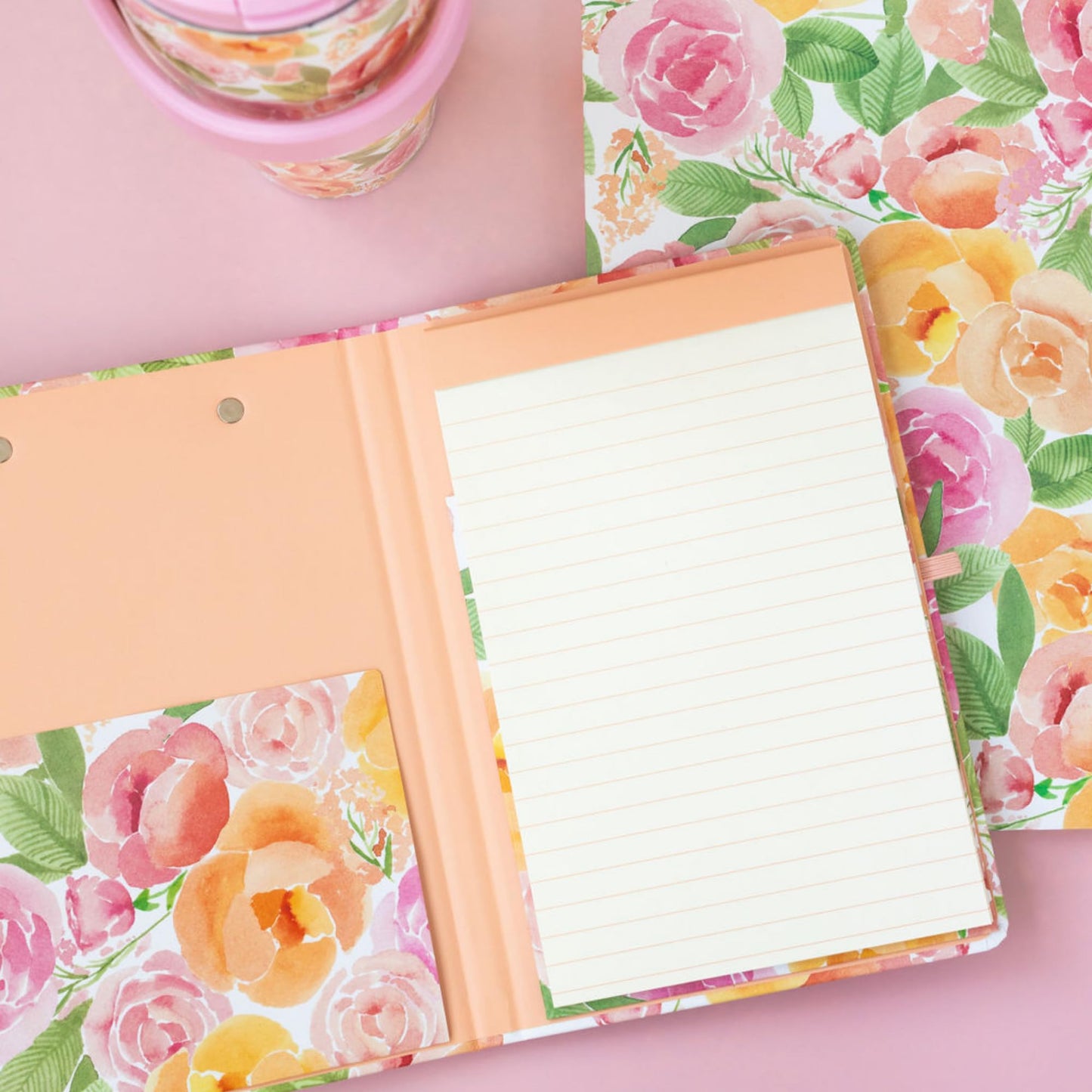 Steel Mill & Co Cute Mini Clipboard Folio with Refillable Lined Notepad and Interior Storage Pocket, Small Padfolio for Work (Full Posey)