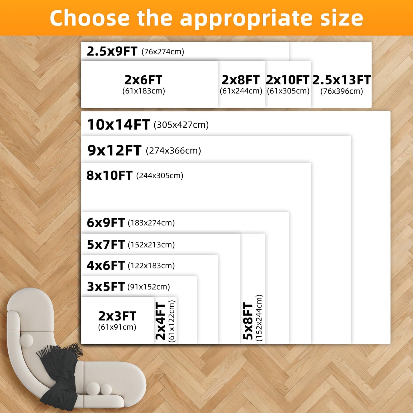 Hagzojler Non Slip Rug Pads Premium PVC Prevents Carpet Slippage Large Size Rug pad Easy Cut-to-Size Perfectly Fits Wood Floors Ceramic Tiles and Smooth Surfaces (4'×6')