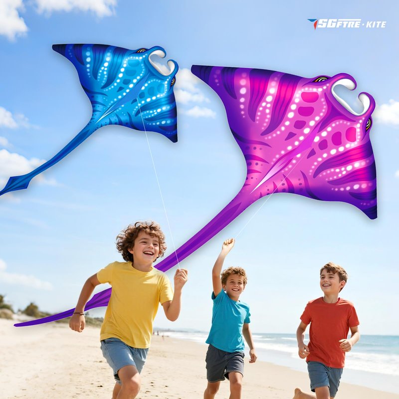 SGftre 3 Piece Set Butterfly Delta Octopus Kites for Kids and Adults，Easy to Fly for Outdoor Adults Children Line Kite for Kids Toy (Flag(Butterfly+Shark+Eagle+Airplane), 4)