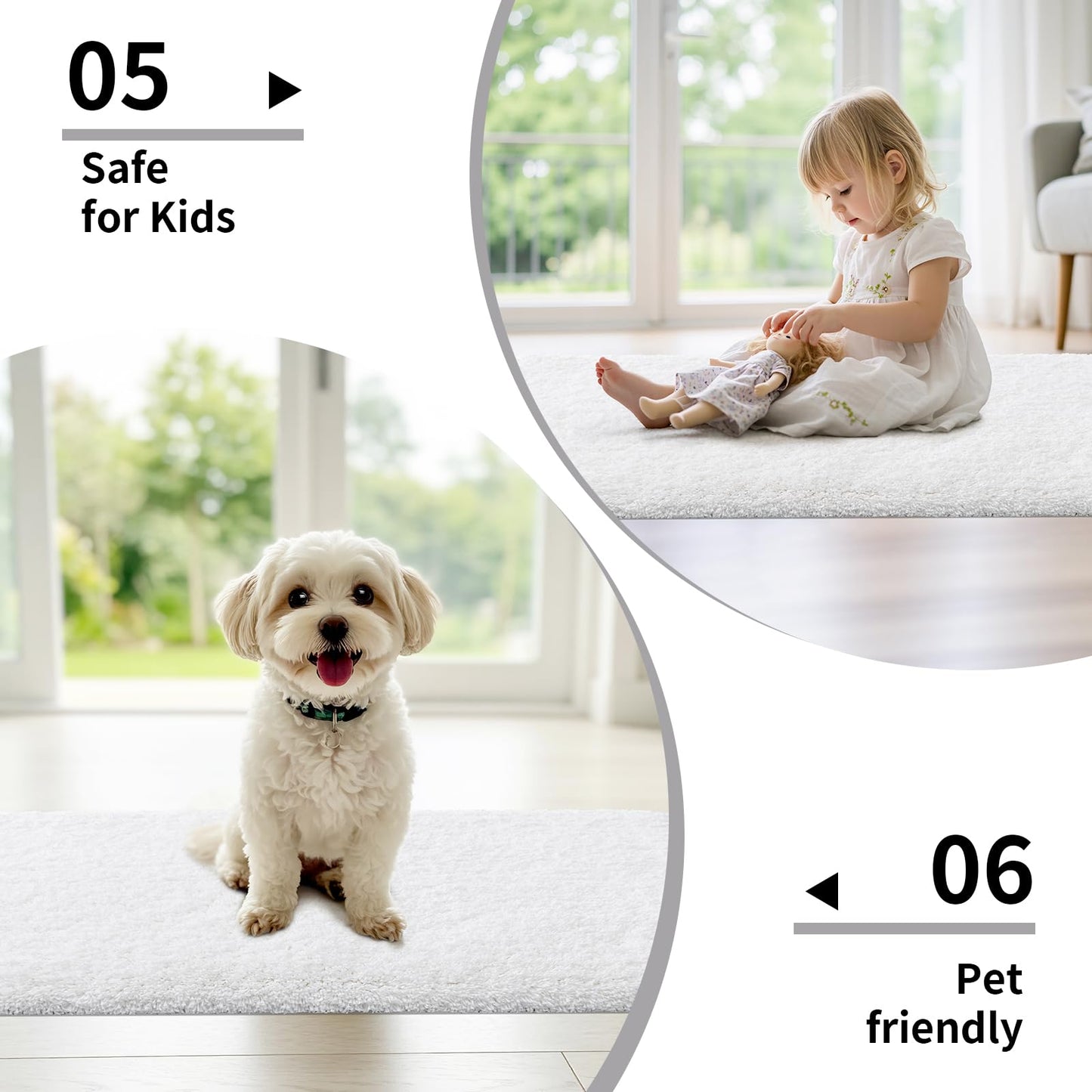 Disolla White Bathroom Rug 20x32 - Non-Slip Plush Thick Bath Mat, Highly Absorbent & Ultra Soft Fluffy Floor Mat, Machine Washable for Shower and Tub
