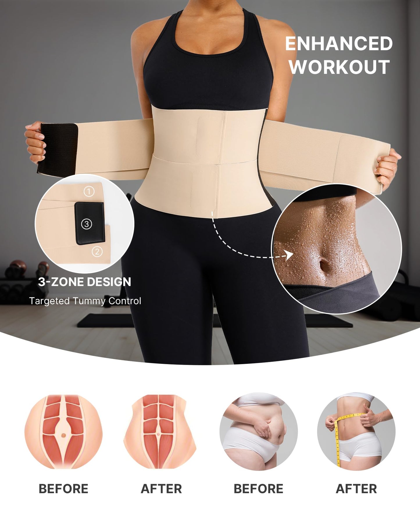 SHAPELLX Waist Trainer for Women Waist Trainer Corset Shapewear Tummy Control Body Shaper Waist Trimmer Cincher Girdle Skin