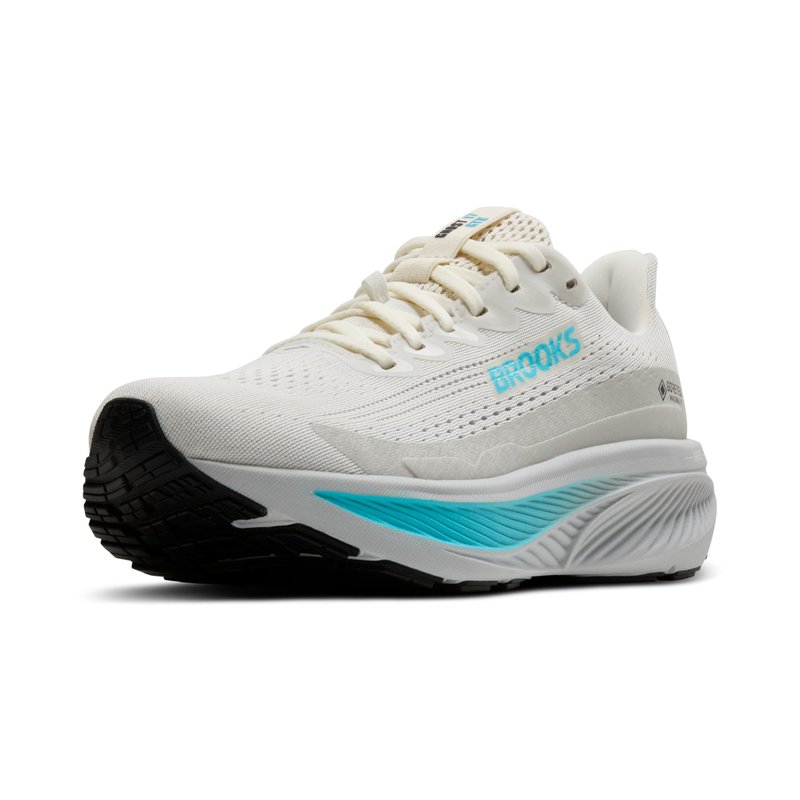 Brooks Women’s Ghost 17 GTX Waterproof Supportive Running & Walking Shoe - Coconut/Oyster/Blue - 9.5 Medium