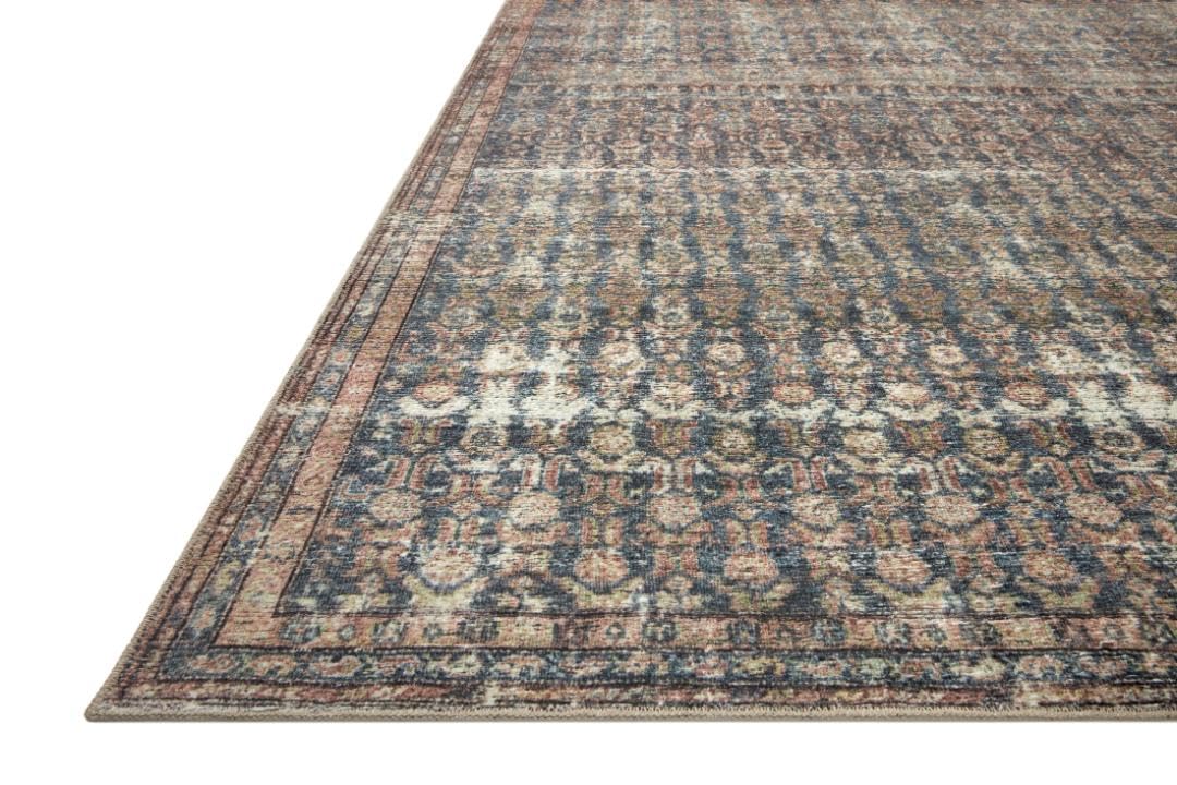 Loloi Amber Lewis Billie Collection, Ocean & Brick 8'-6" x 11'-6" Area Rug – Antique & Distressed Accent Rugs for Living Room, Bedroom, Entryway & Hallway, No Shed High Traffic Area Home Decor Rug