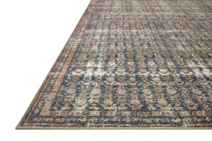 Loloi Amber Lewis Billie Collection, Ocean & Brick 8'-6" x 11'-6" Area Rug – Antique & Distressed Accent Rugs for Living Room, Bedroom, Entryway & Hallway, No Shed High Traffic Area Home Decor Rug