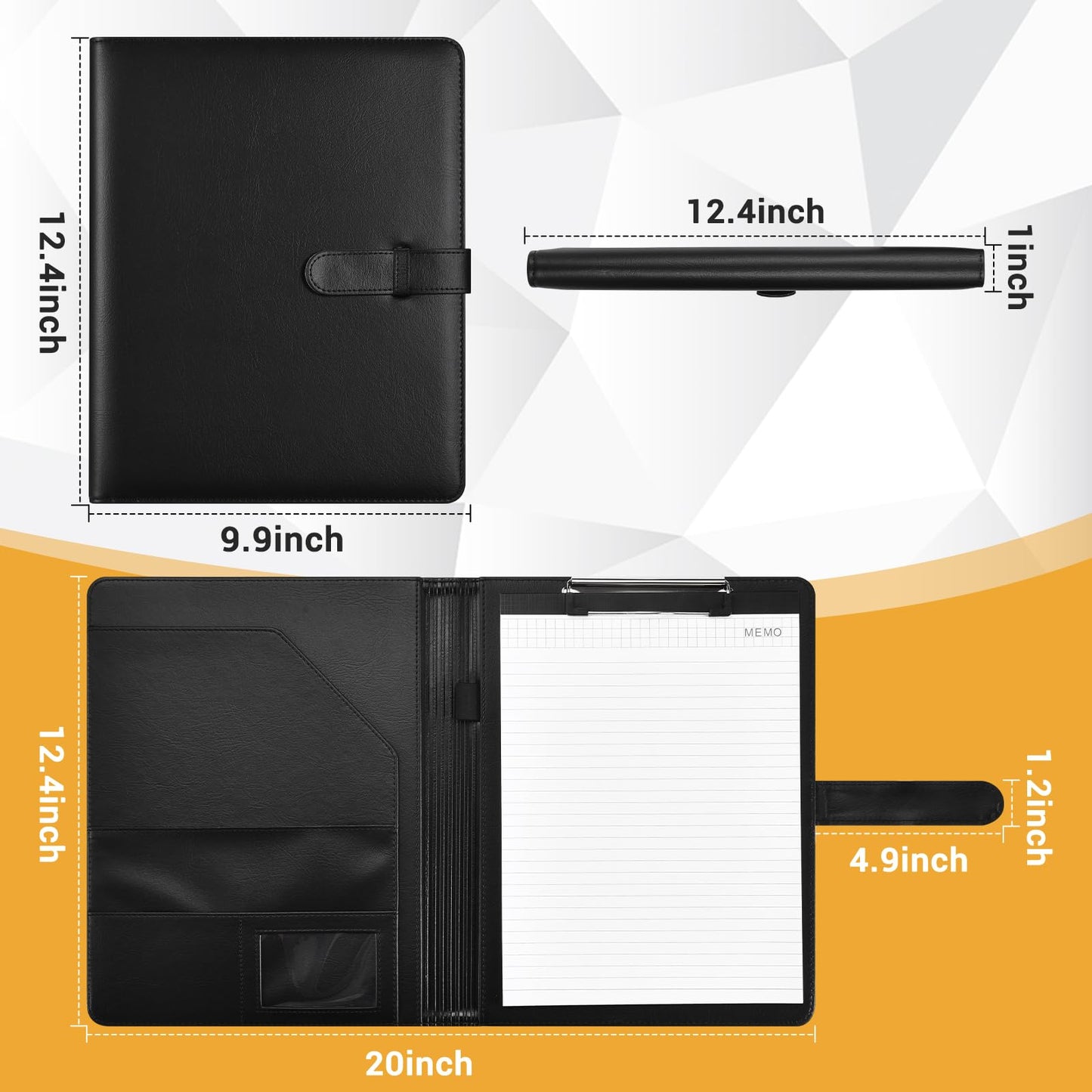 Padfolio Portfolio Clipboard Folder Pacific Mailer Resume Portfolio Folder Legal Document Organizer Legal Pad Holder for Interview School Business Office Conference