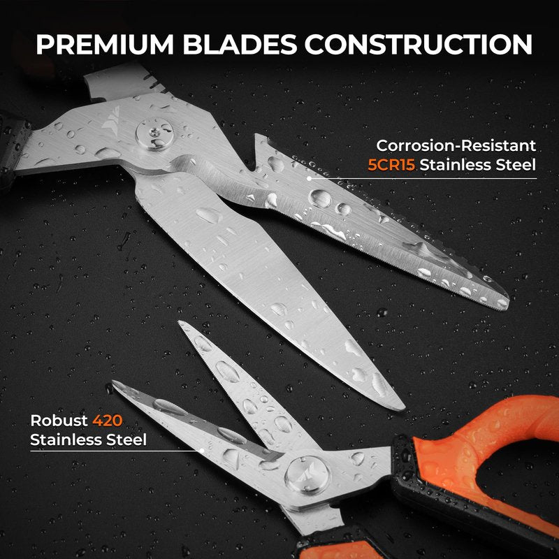 KastKing Paradox 9" & 6" Fishing Scissors - 9" Bait Shears With Sheath & Carabiner, 6" Braided Line Scissors With Stainless Steel Blades, Angler's Kit