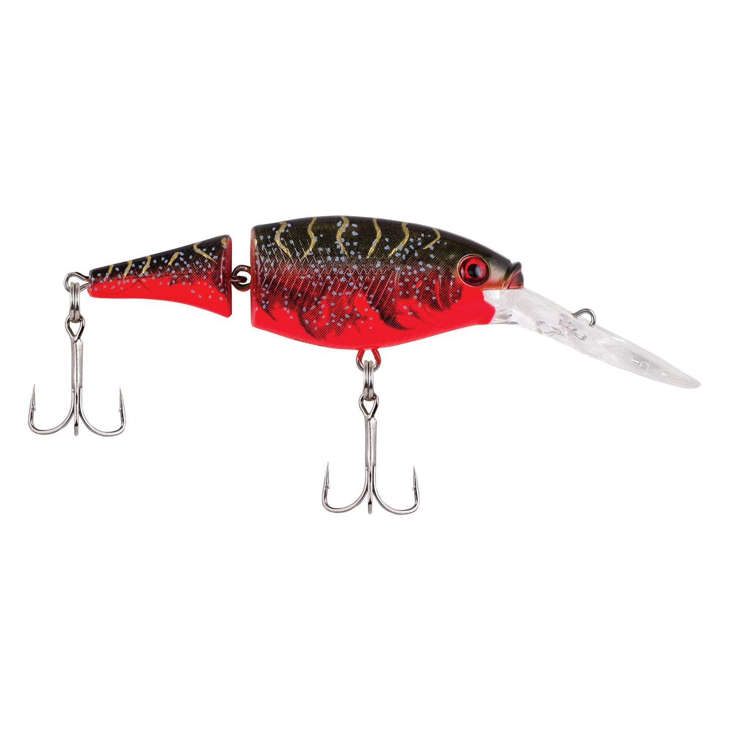 Berkley Flicker Shad Jointed Fishing Lure, Red Tiger, 1/3 oz, 2 3/4in | 7cm Crankbaits, Size, Profile and Dive Depth Imitates Real Shad, Equipped with Fusion19 Hook