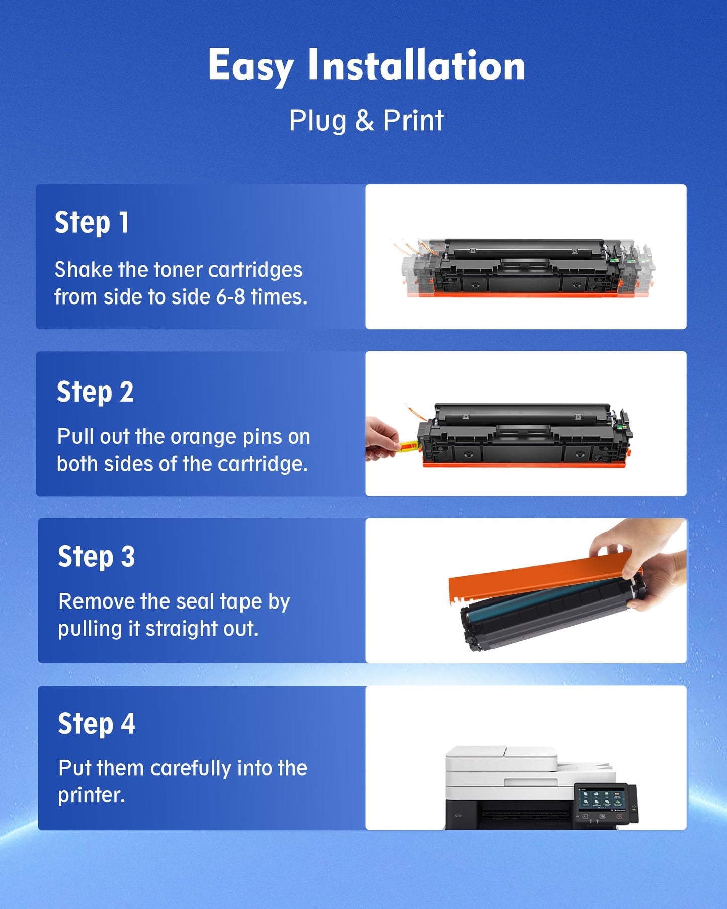 DMGE 045 Toner cartridges 045H - High Yield 4 Pack Replacement for Canon 045 Toner cartridges 045H Compatible with Canon Color imageClass MF632Cdw MF634Cdw LBP612Cdw MF632 MF634 Laser Printer