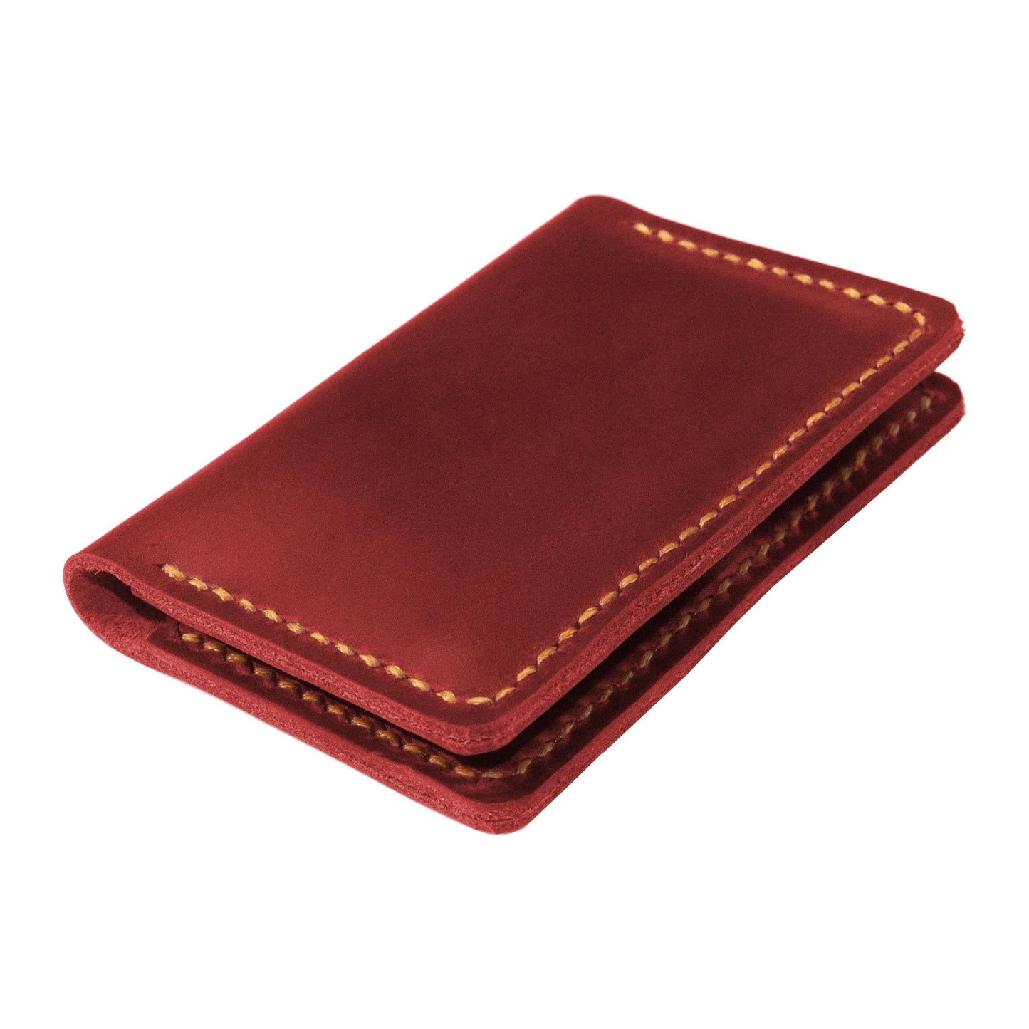 Turbosnail Leather Origami Wallet, Minimalist Pocket Wallet, Coin Purse And Card Case Wallet, Leather Business Card Holder, Credit Card Holder, Magnet Button Wallet (Red)
