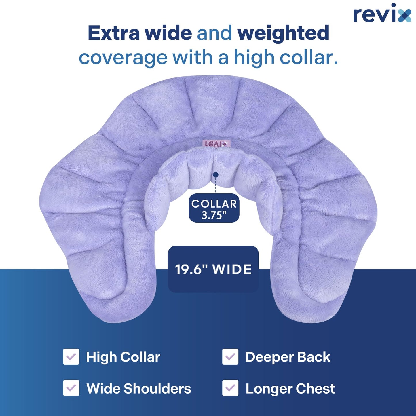 REVIX Microwavable Heating Pad for Neck Shoulders and Back, Microwave Heated Neck Wrap with Moist Heat, Light-Gray