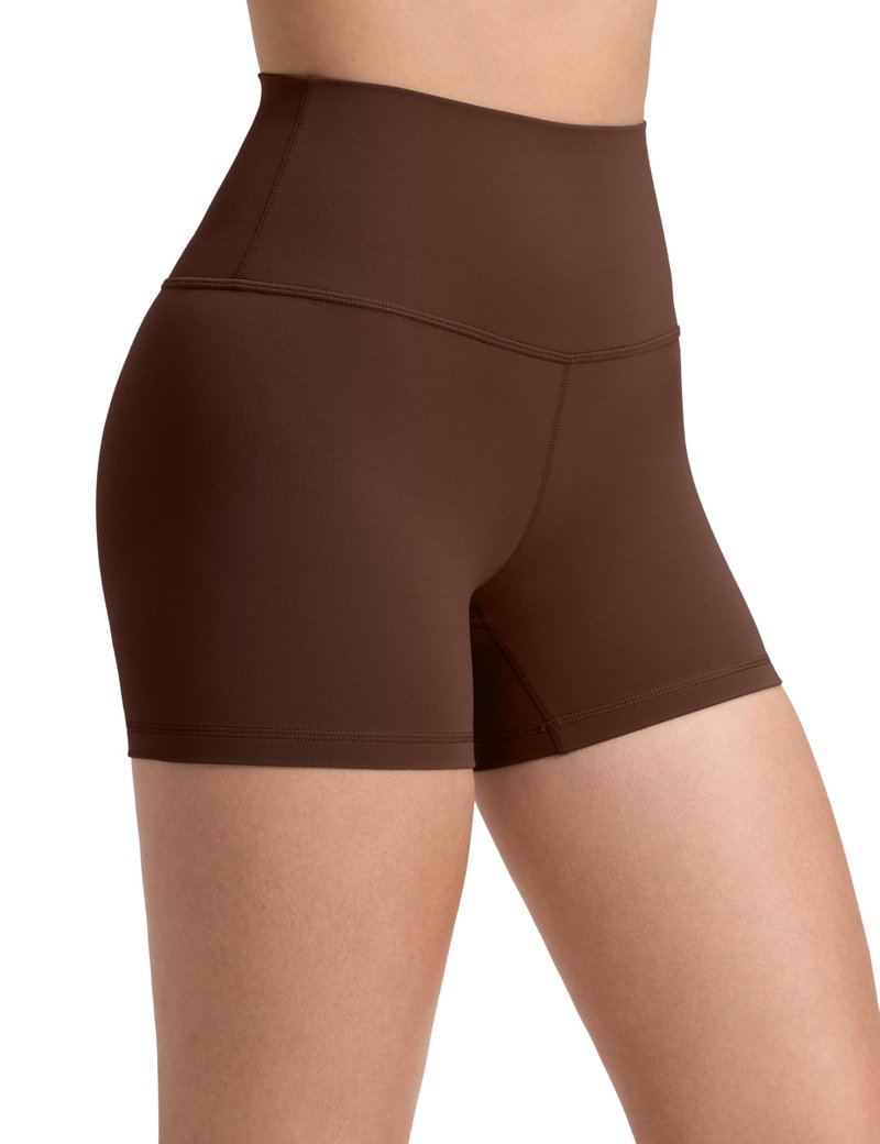 CRZ YOGA Butterluxe Biker Shorts 4'' - High Waisted Booty Workout Volleyball Yoga Womens Spandex Lava Brown Small